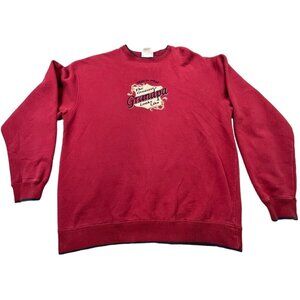 Vintage Grandpa Sweatshirt Mens Large Red Embroidered Greatest Grandpa Gift Cozy